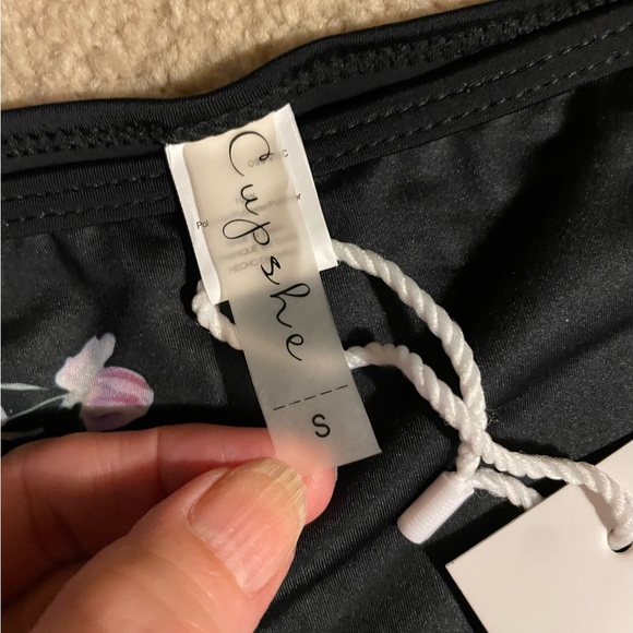 NWT Cupshe Black Floral High Waisted Bikini Size Small. - Picture 7 of 13